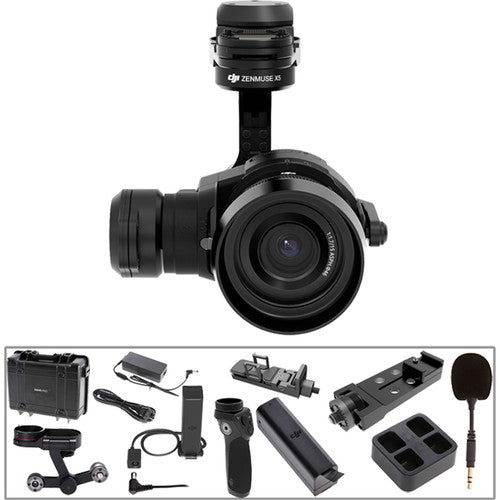 DJI Osmo Pro Kit includes X5 camera with 15mm f/1.7 Lens Pro Combo. DJI