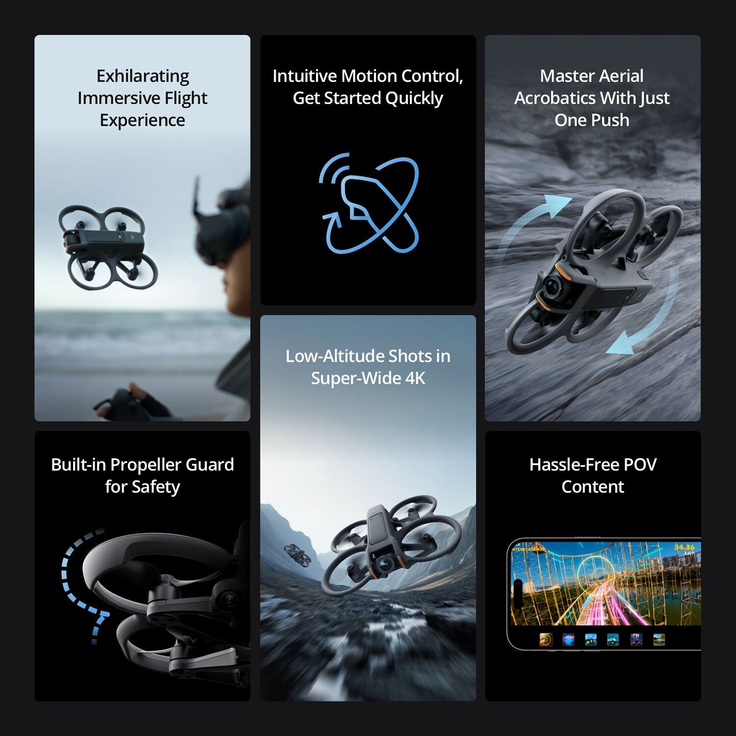 DJI Avata 2 FPV Drone Fly More Combo with Goggles, 4K HDR Video, & Accessories