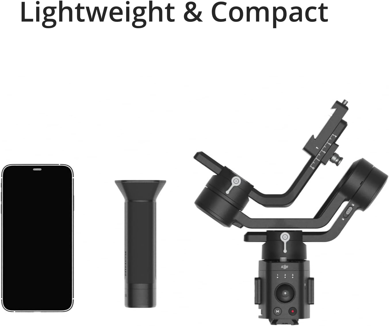 DJI Ronin-SC, 3-Axis Camera Stabilizer, up to 2kg (4.4lbs) Payload, Lightweight Design, Dynamic Stability, Automated Features, Available for Canon/Sony/Panasonic/Nikon/Fujifilm
