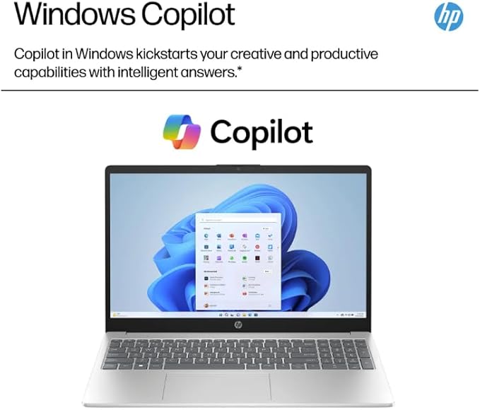 HP Laptop, 15 in Laptop HD Touchscreen Business Laptop Computer, Intel Core i3-1215U, Windows 11 Pro Laptop with Lifetime Office 2024, AI Copilot, Silver (16GB RAM | 512GB SSD) - Buy Direct & Save