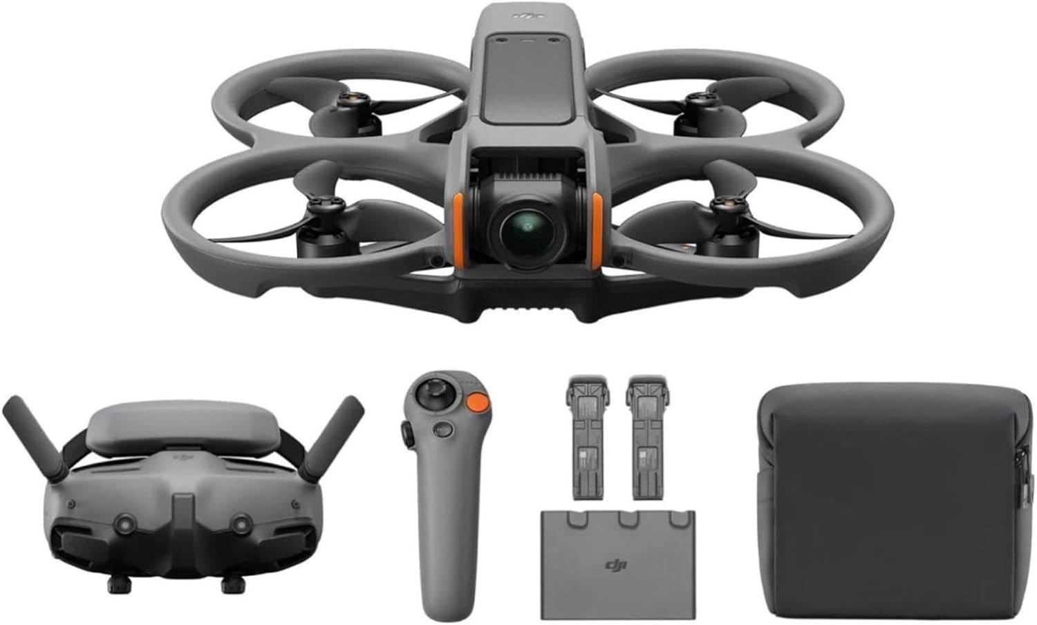 DJI Avata 2 Fly More Combo (3 Batteries), FPV Drones with Camera for Adults 4K, Immersive Experience, One-Push Acrobatics, Built-in Propeller Guard, 155° FOV, Drone Compliant with FAA Remote ID