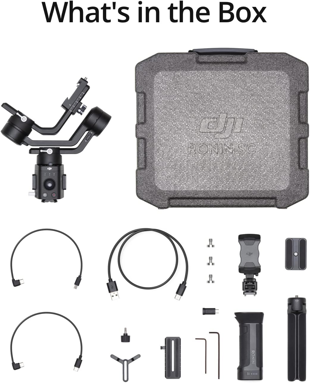 DJI Ronin-SC, 3-Axis Camera Stabilizer, up to 2kg (4.4lbs) Payload, Lightweight Design, Dynamic Stability, Automated Features, Available for Canon/Sony/Panasonic/Nikon/Fujifilm