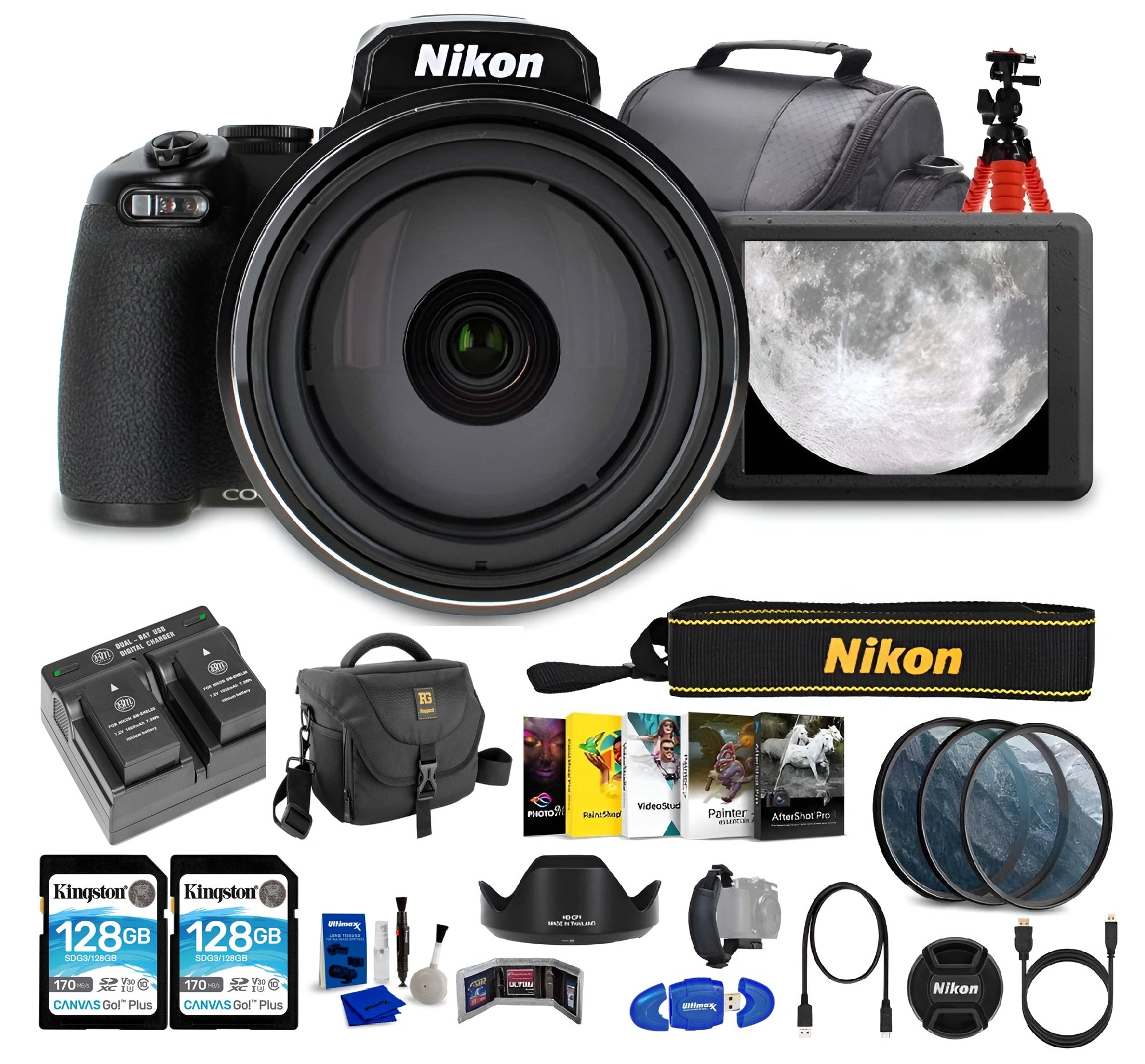 Nikon COOLPIX P1100 125x Super Zoom Compact Digital Camera + Photo & Software Bundle + More - Buy Direct & Save