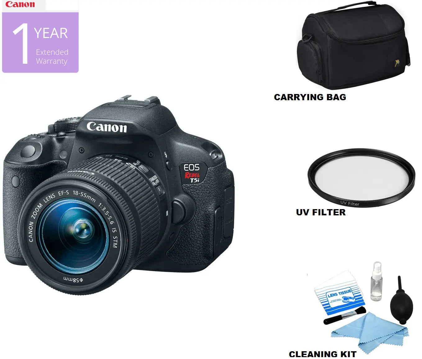 Canon EOS Rebel T5i / 800D, T7i DSLR Camera with 18-55mm IS STM Lens USA