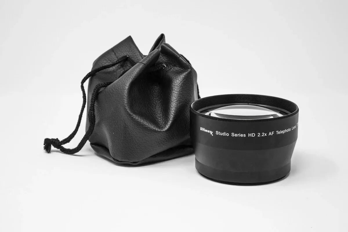 Professional 2.2x Telephoto Lens with 49mm Filter and Protective Pouch