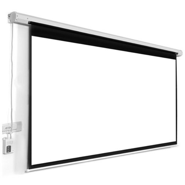 Premium 120x120 Inch Motorized Electric Projector Screen with Remote Control