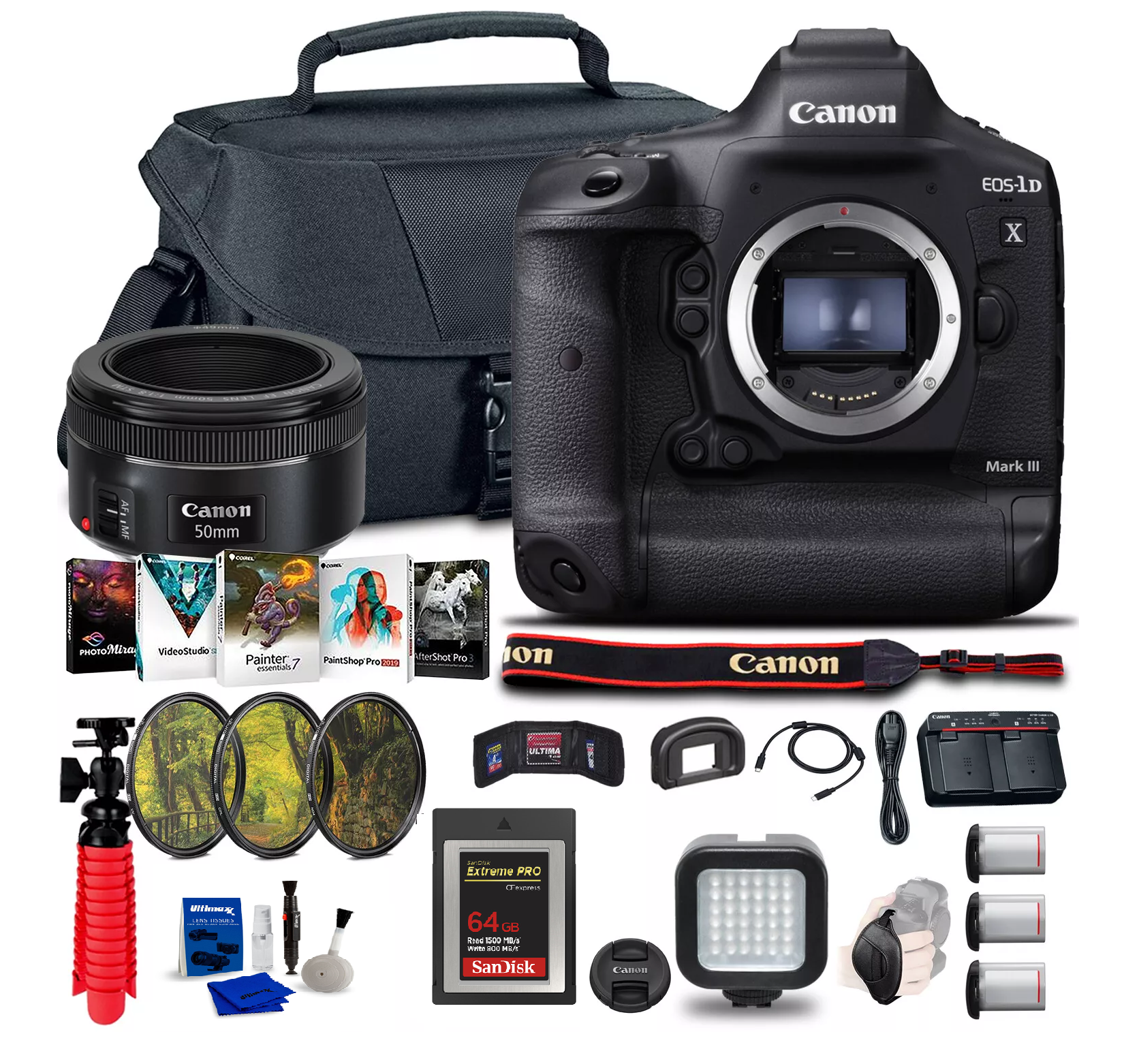 Canon EOS-1D X Mark III DSLR Camera Starter  Professional Bundle With Memory Card + Tripod & More - Buy Direct & Save