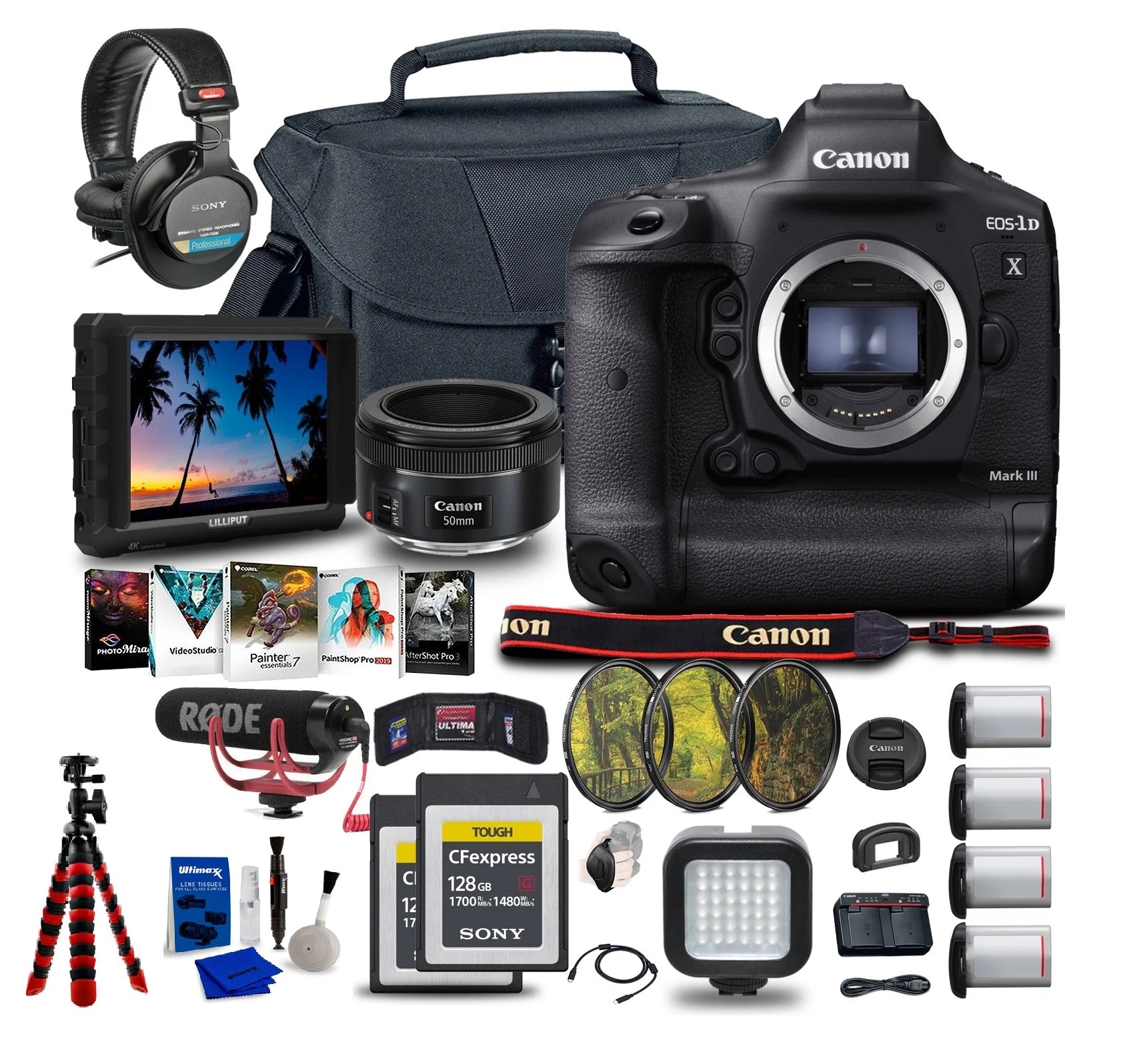 Canon EOS-1D X Mark III DSLR Camera (Body Only) Ultimate Bundle With 4K Monitor + 2 x Sony 128GB CFexpress + More - Buy Direct & Save