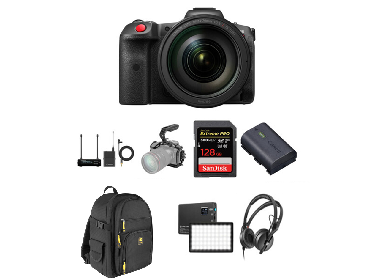 Canon EOS R5 C Mirrorless Cine Camera Kit with RF 24-70mm Lens & EW-DP Wireless Mic & Bag - NJ Accessory/Buy Direct & Save