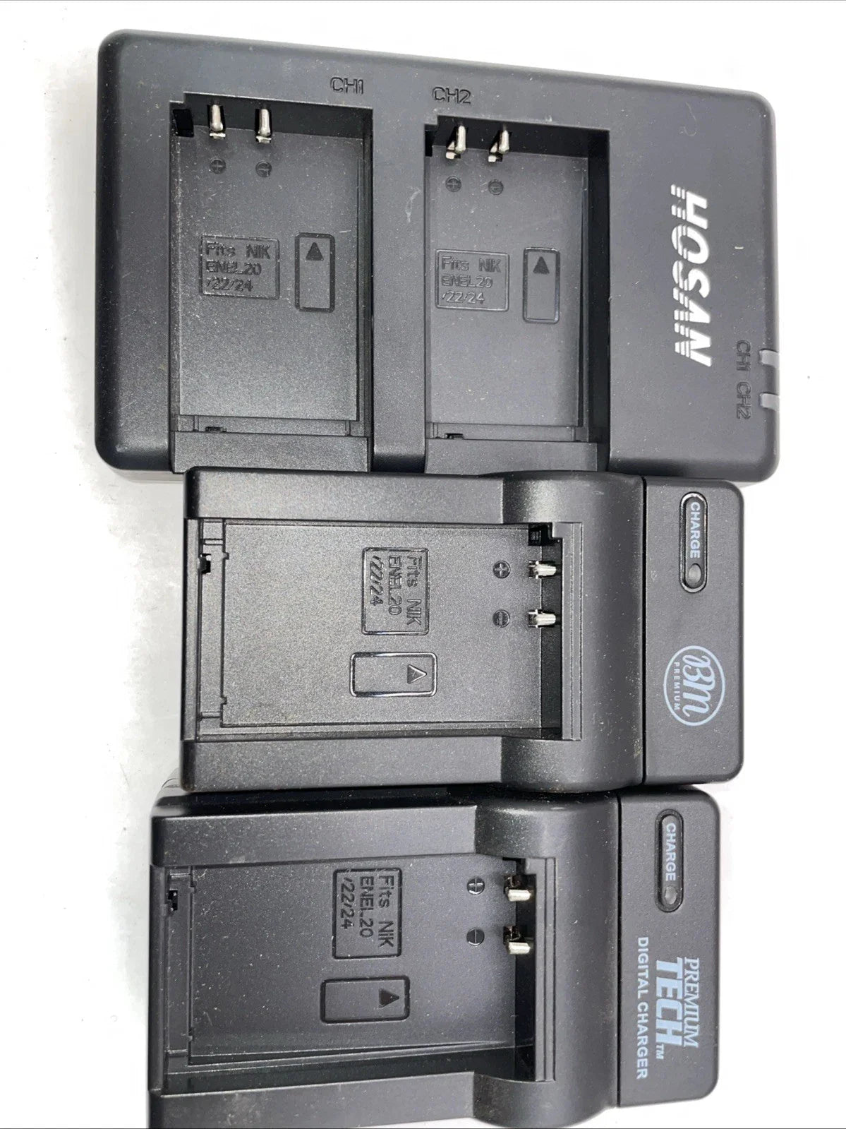 🔋 BM Premium + PremiumTech + HOSAN (Dual) EN-EL20/22/24 Charger Bundle