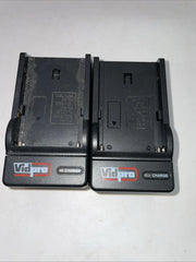 🔌 2× Vidpro Multi-Camera Battery Chargers – JVC V60 • Sony NP-F550/F750/F960/FM50/FM70/FM90 • Panasonic VBD1/VBD2