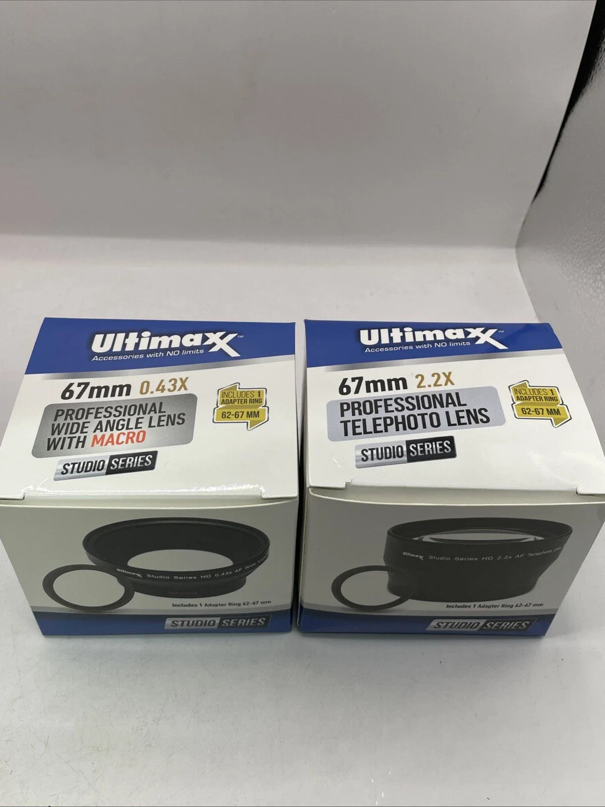 🌟 2× Ultimaxx 67mm Lens Kits – 0.43X Pro Wide Angle + Macro + 2.2X Pro Telephoto (Bundle of Two Complete Sets)