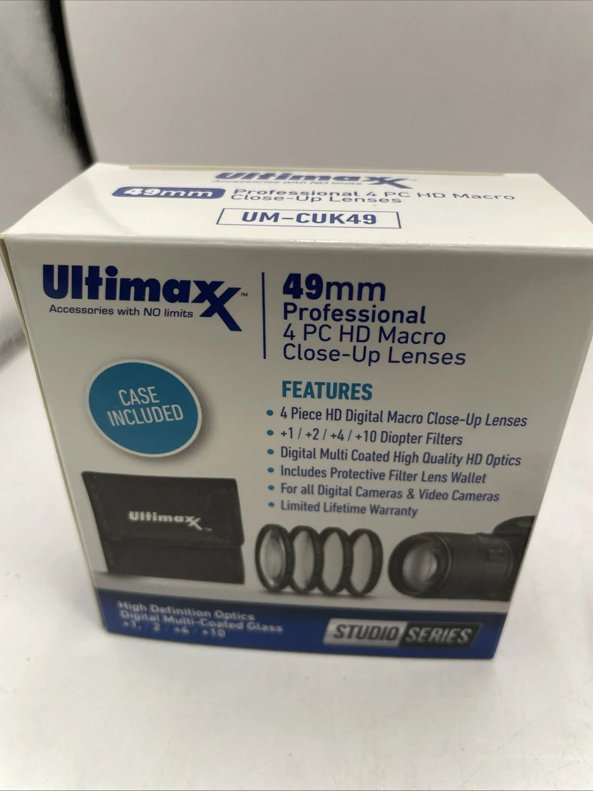 🌟 Multi-Coated HD 49mm Macro / Close-Up Lens Filter Set (+1, +2, +4, +10) + Hood + Accessories